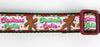 Gingerbread Christmas dog collar handmade adjustable buckle collar 1" wide