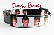 David Bowie dog collar Handmade adjustable buckle collar 1"or 5/8 wide or leash Petcollarshandmade