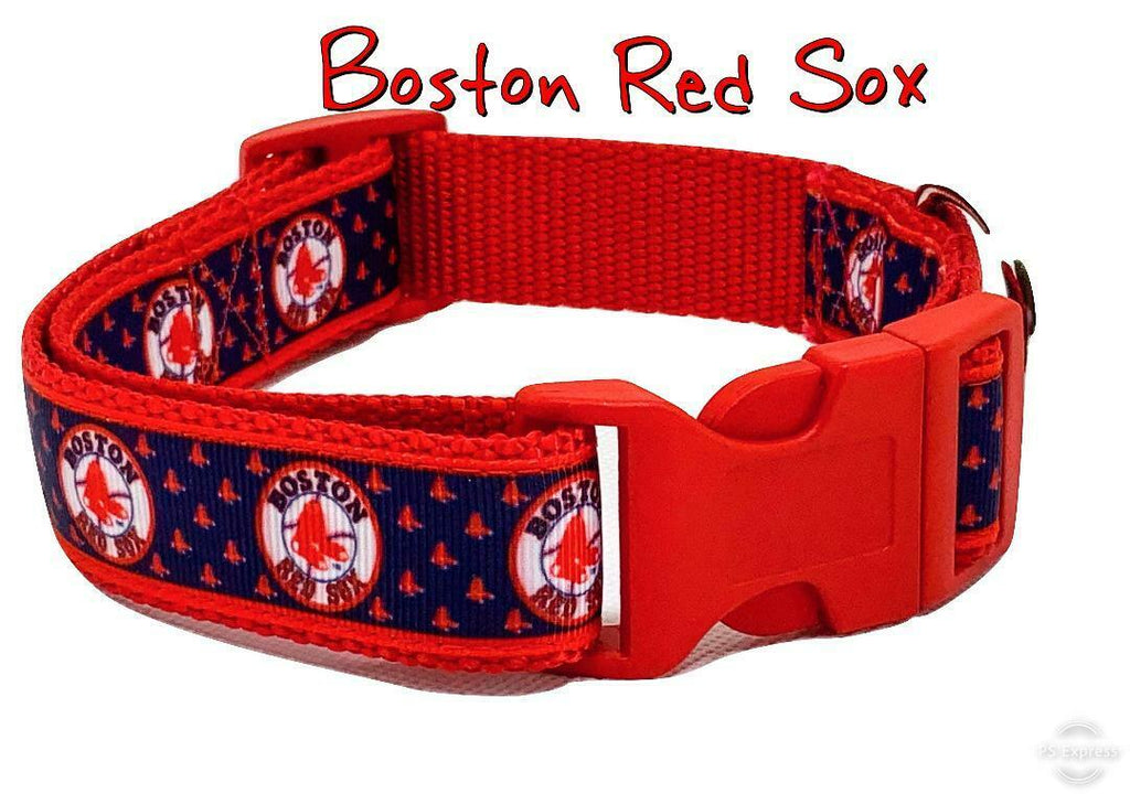 Boston Red Sox dog collar handmade adjustable buckle collar football 1