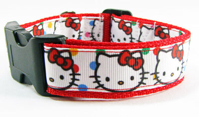 Hello Kitty dog collar handmade adjustable buckle collar 1