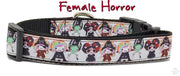Horror characters dog collar handmade adjustable buckle collar 1"wide leash - Furrypetbeds