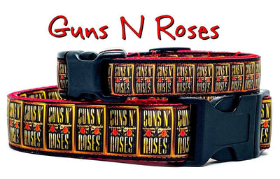 Guns N Roses dog collar handmade adjustable buckle collar 1