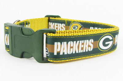 Green Bay Packers dog collar adjustable buckle football 1