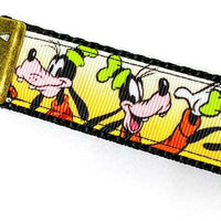 Goofy Key Fob Wristlet Keychain 1"wide Zipper pull Camera strap handmade - Furrypetbeds