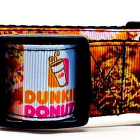 Dunkin Donuts dog collar handmade adjustable buckle collar 1" wide or leash