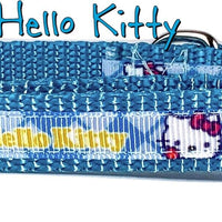 Hello Kitty dog collar handmade adjustable buckle collar 5/8" wide or leash Petcollarshandmade