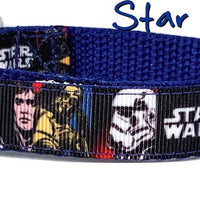 Star Wars dog collar handmade adjustable buckle collar 5/8"wide or leash fabric - Furrypetbeds