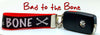 Bad To The Bone  Key Fob Wristlet Keychain 1"wide Zipper pull Camera strap