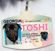 Georgia Peach Drivers License Pet ID tags  Personalized Pet ID Tag aluminum Petcollarshandmade