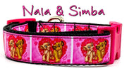 Nala & Simba dog collar handmade adjustable buckle 1" or 5/8" wide or leash Petcollarshandmade