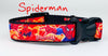 Spider-Man dog collar handmade adjustable buckle collar 1" wide or leash fabric - Furrypetbeds