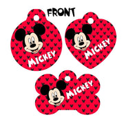 Pet ID Tag Mickey Mouse Personalized Custom Double Sided Pet Tag w/name & num Petcollarshandmade