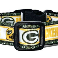 Packers dog collar handmade adjustable buckle collar 5/8" wide or leash fabric - Furrypetbeds