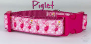 Piglet dog collar handmade adjustable buckle collar 1" wide or leash Petcollarshandmade