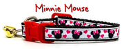 Minnie Mouse cat & small dog collar 1/2" wide adjustable handmade bell or leash Petcollarshandmade