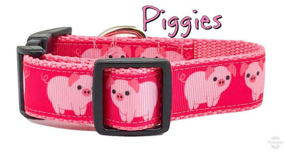 Piggies dog collar handmade adjustable buckle collar 1