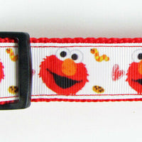 Elmo Sesame Street dog collar handmade adjustable buckle collar 1"wide or leash - Furrypetbeds