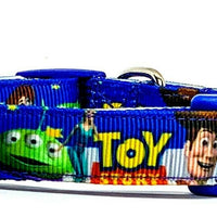 Toy Story dog collar handmade adjustable buckle collar 5/8" wide or leash fabric