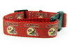 SF 49ers dog collar handmade adjustable buckle collar football 1" wide or leash