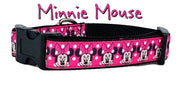 Minnie Mouse Dog collar handmade adjustable buckle 1" or 5/8" wide or leash Petcollarshandmade