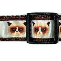 Grumpy Cat dog collar handmade adjustable buckle collar 1" wide or leash $12 - Furrypetbeds