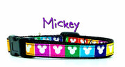 Mickey Mouse cat or small dog collar Disney 1/2" wide adjustable handmade Petcollarshandmade