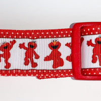 Elmo dog collar handmade adjustable buckle collar 1" wide or leash Petcollarshandmade