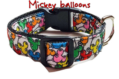 Mickey Balloons Dog collar handmade adjustable buckle collar 5/8