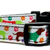Dachshund dog collar handmade adjustable buckle collar 5/8" wide or leash