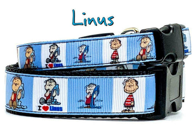 Linus Peanuts dog collar handmade adjustable buckle 1