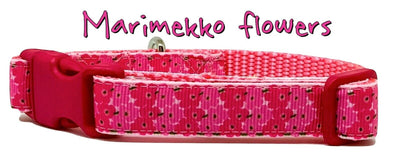 Marimekko Flowers dog collar handmade adjustable buckle collar 5/8