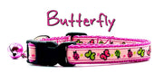 Butterfly cat or small dog collar 1/2" wide adjustable handmade bell or leash Petcollarshandmade