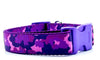 Purple Camo dog collar handmade adjustable buckle 1"or 5/8"wide or leash hunting Petcollarshandmade