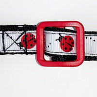 Ladybugs cat or small dog collar 1/2" wide adjustable handmade bell or leash Petcollarshandmade