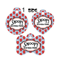 Pet ID Tag Snoopy Personalized Custom Double Sided Pet Tag name & number - Furrypetbeds
