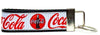 Coca Cola Key Fob Wristlet Keychain 1"wide Zipper pull Camera strap handmade