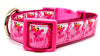 Pink Panther dog collar handmade adjustable buckle collar 1" wide or leash Petcollarshandmade