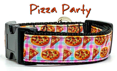 Pizza Party dog collar handmade adjustable buckle collar 1