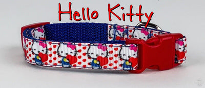 Hello Kitty Dog collar handmade adjustable buckle collar 5/8