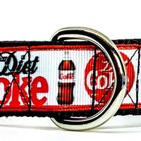 Diet Coke dog collar handmade adjustable buckle collar 1"or 5/8" wide or leash