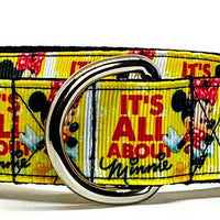 Minnie Mouse Dog collar handmade adjustable buckle collar 1"wide or leash Petcollarshandmade