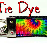 Tie Dye Key Fob Wristlet Keychain 1"wide Zipper pull Camera strap handmade