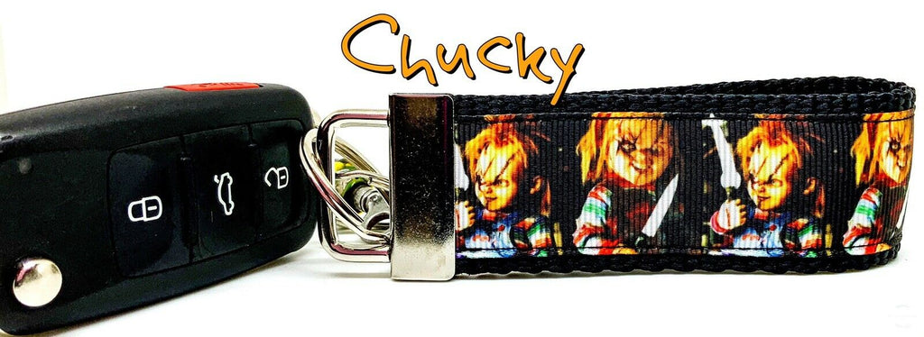 Chucky Key Fob Wristlet Keychain 1 1/4"wide Zipper pull Camera strap - Furrypetbeds