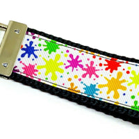 Splatter Paint Key Fob Wristlet Keychain 1 1/4"wide Zipper pull Camera strap