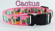 Cactus girl dog collar handmade adjustable buckle collar 1" or 5/8"wide or leash Petcollarshandmade