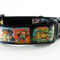 Garbage Pail Kids dog collar handmade adjustable buckle 1" wide or leash fabric