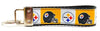 Steelers Key Fob Wristlet Keychain 1"wide Zipper pull Camera strap handmade - Furrypetbeds