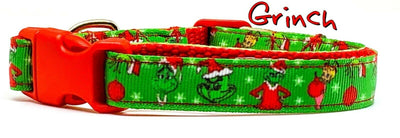 Grinch dog collar handmade adjustable buckle collar 5/8