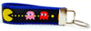 Pacman Key Fob Wristlet Keychain 1"wide Zipper pull Camera strap handmade
