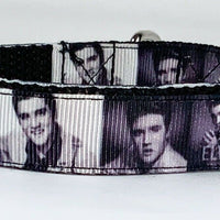 Elvis dog collar handmade adjustable buckle collar 5/8" wide or leash fabric - Furrypetbeds